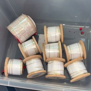 Elegant White and Gold Ribbon Set